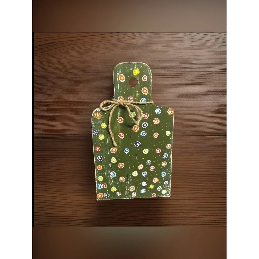 Floral Cutting Board Wall Art Reclaimed Wood Retro Distressed Boho Cottage
